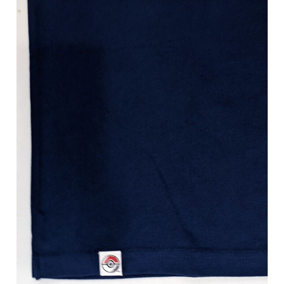 Pokemon Center Polo Size MEDIUM Mens SNOM Blue White Stripe Shirt - Picture 9 of 10